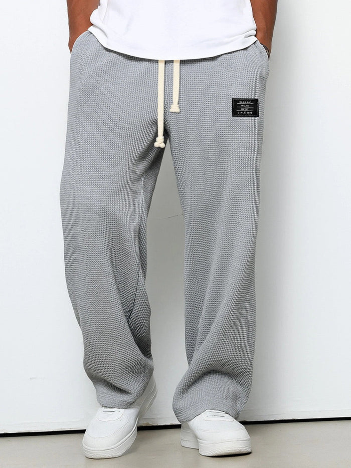 Pantalon décontracté en velours côtelé large gris pour homme