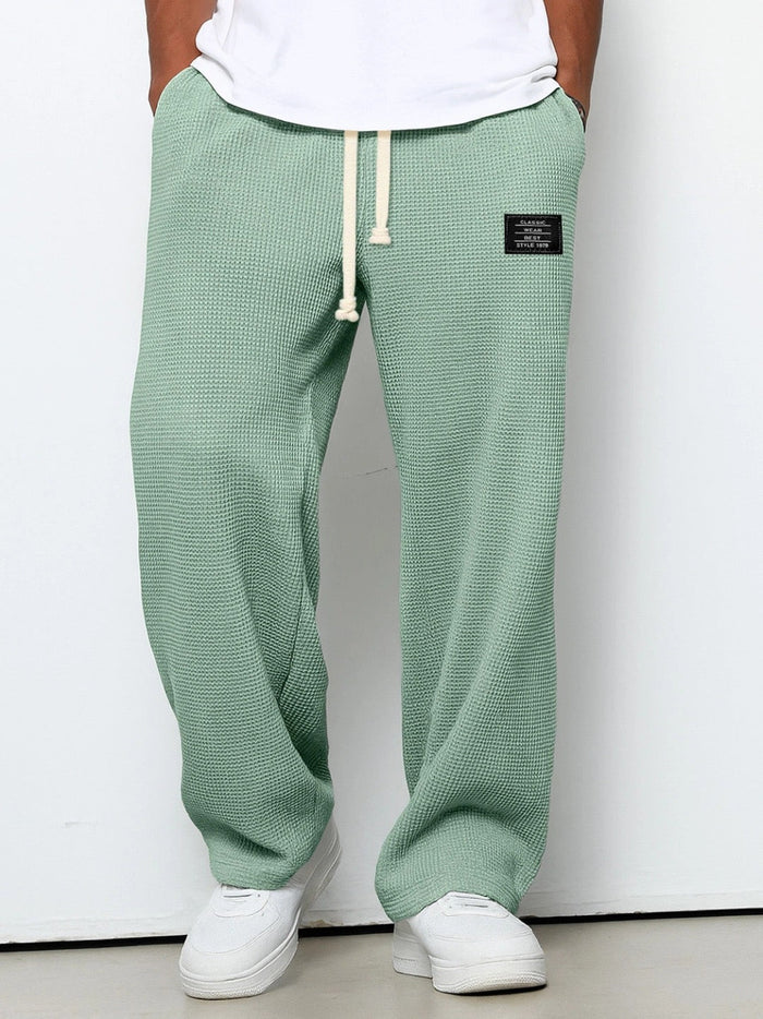 Pantalon décontracté en velours côtelé large gris pour homme