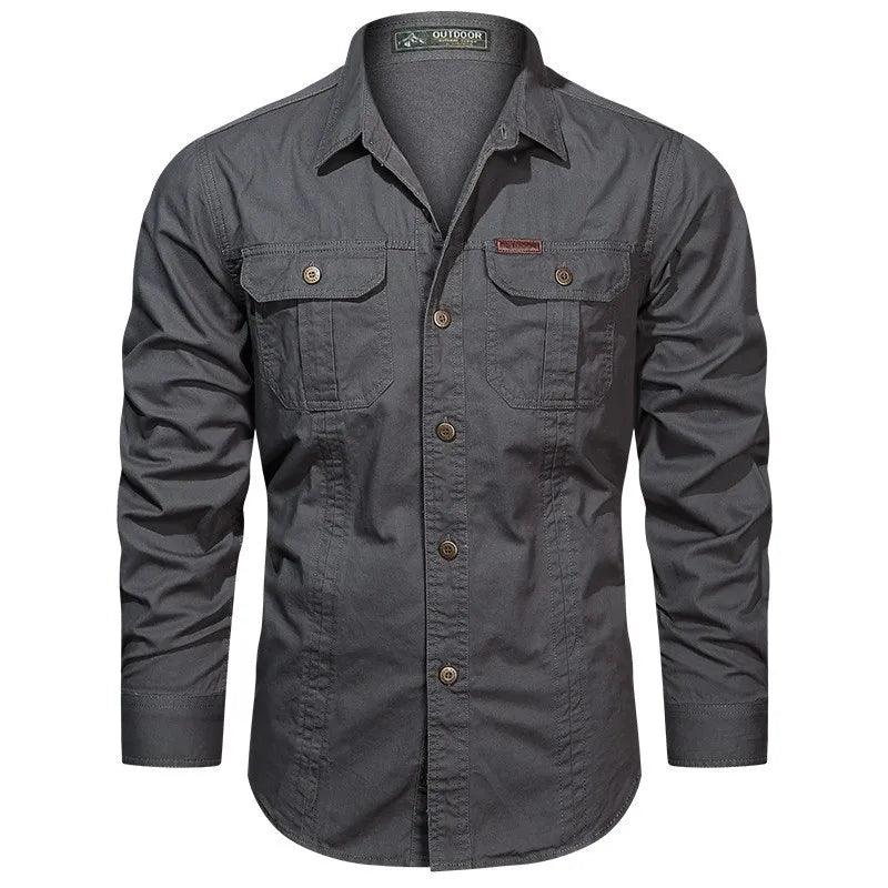 Men's Long-sleeved cotton shirt premium