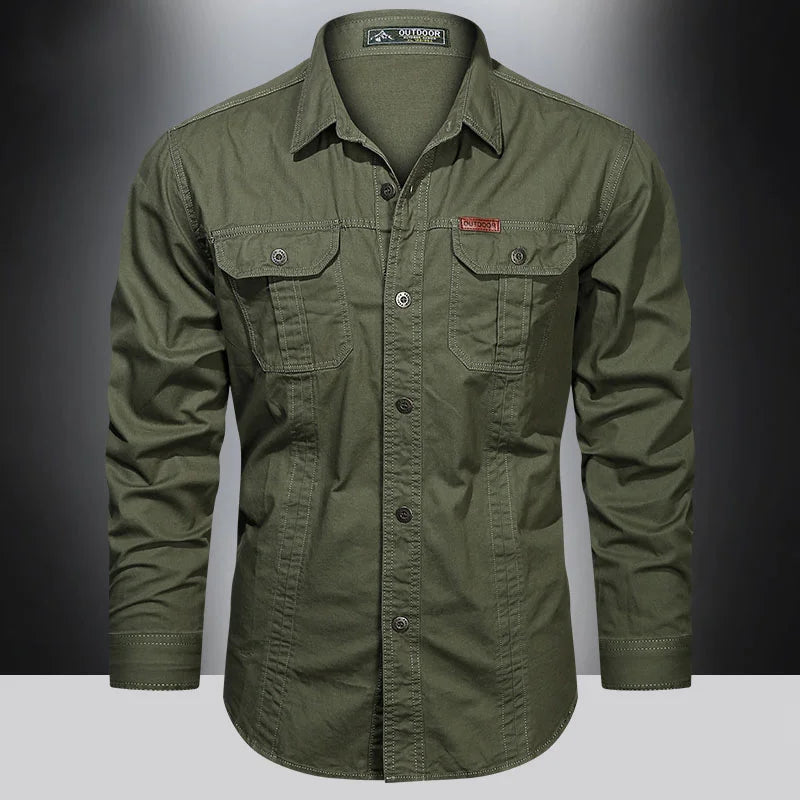 Chemise popover homme en mélange lin clair