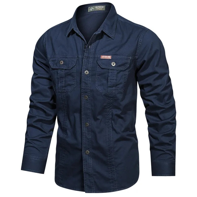 Men's Long-sleeved cotton shirt premium