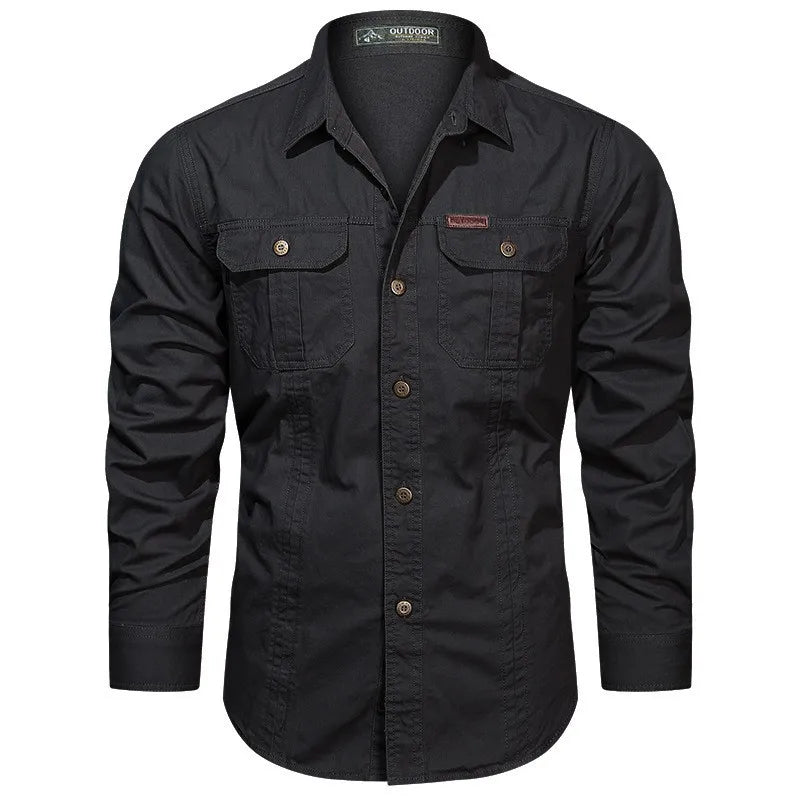 Chemise popover homme en mélange lin clair
